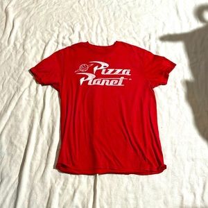 Red pizza planet shirt